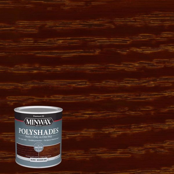 Minwax PolyShades Semi-Transparent Gloss Mission Oak Oil-Based Polyurethane Stain and Polyurethane F 61485444